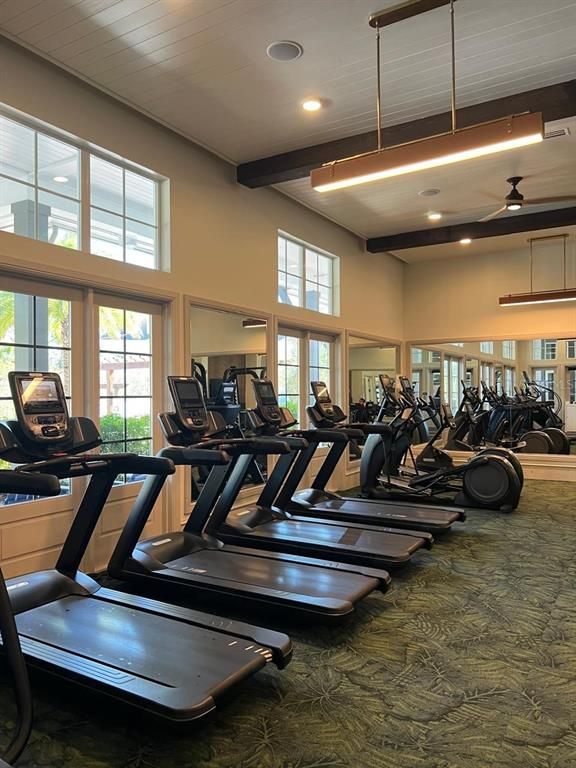 Fitness Equipment, Gym, Interior, Recessed Lighting