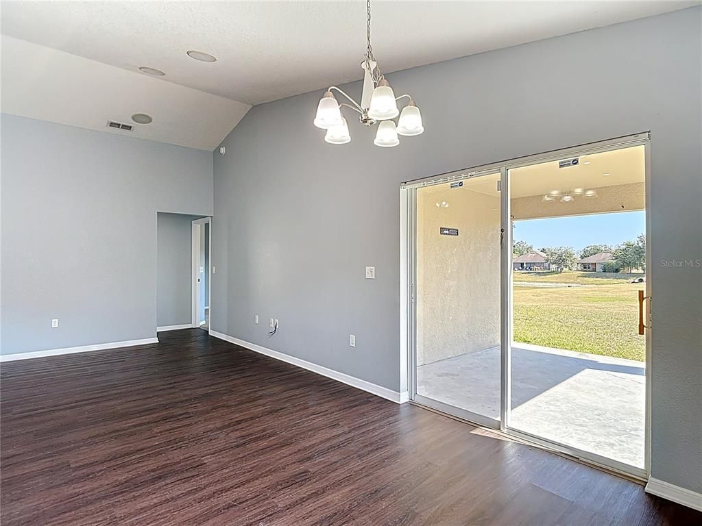 Empty room, Interior, Pendant Lights, Wood Texture Flooring