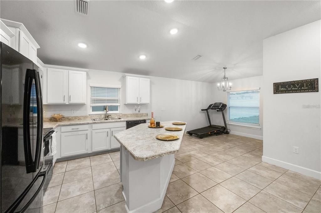 Chandelier, Interior, Kitchen, Recessed Lighting