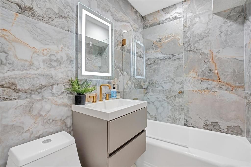 Bathroom, Interior, Marble Walls