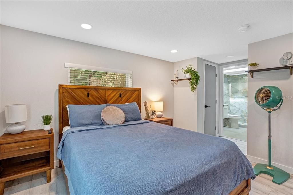 Bathroom, Bedroom, Interior, Recessed Lighting, Wood Texture Flooring