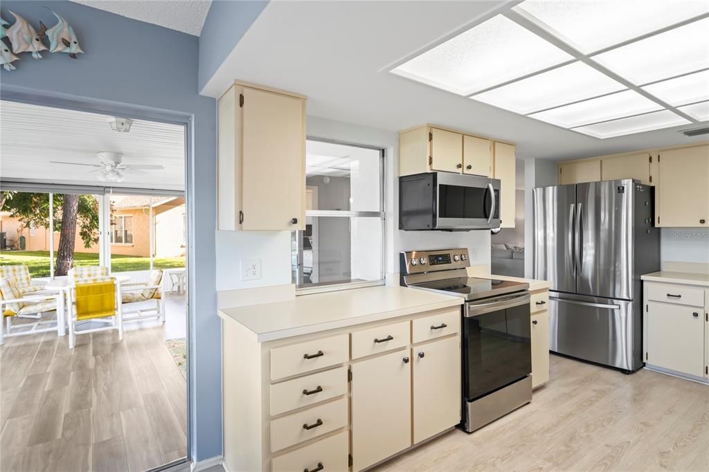 Interior, Kitchen, Stainless Steel Appliances, Wood Texture Flooring