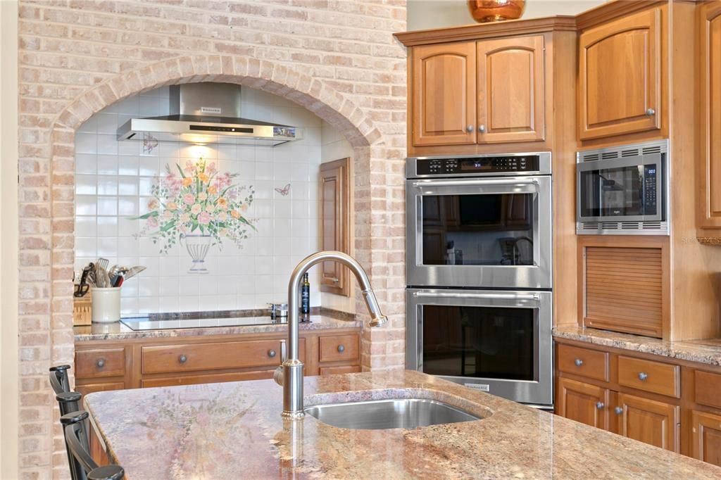 Interior, Kitchen, Stainless Steel Appliances, Stone Walls
