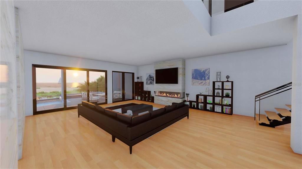 Fireplace, Interior, Living room, Wood Texture Flooring