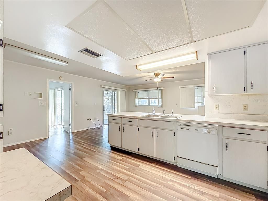 Interior, Kitchen, Wood Texture Flooring