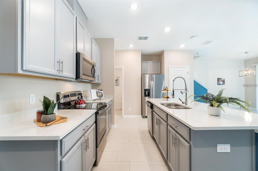 Interior, Kitchen, Pendant Lights, Recessed Lighting, Stainless Steel Appliances