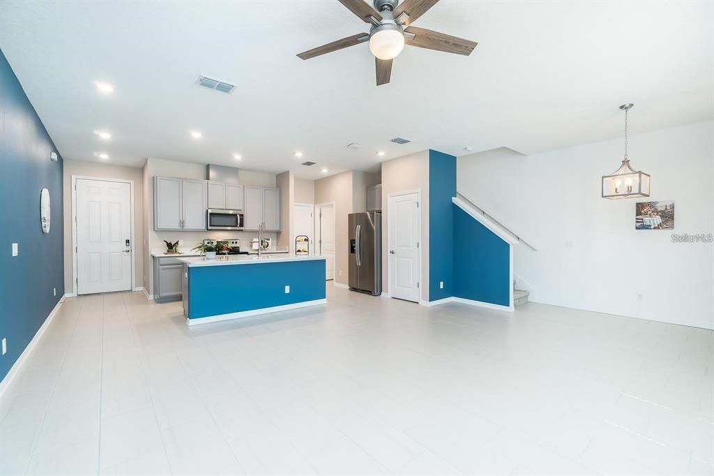 Interior, Kitchen, Pendant Lights, Recessed Lighting, Stainless Steel Appliances