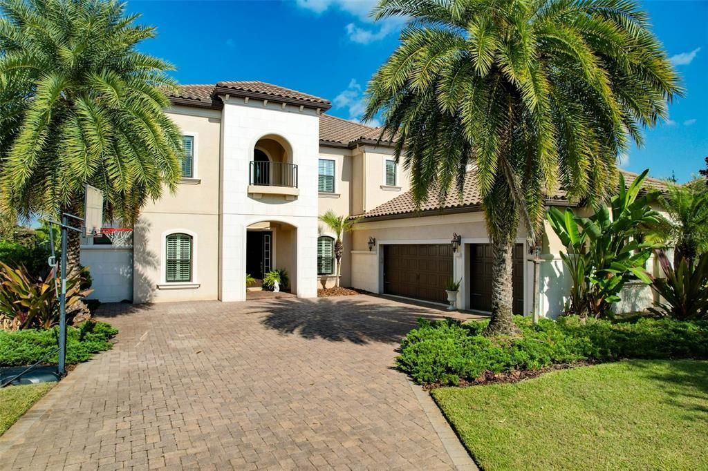 Attached, Backyard, Exterior, Facade, Mediterranean