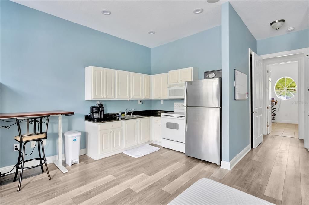 Interior, Kitchen, Recessed Lighting, Wood Texture Flooring