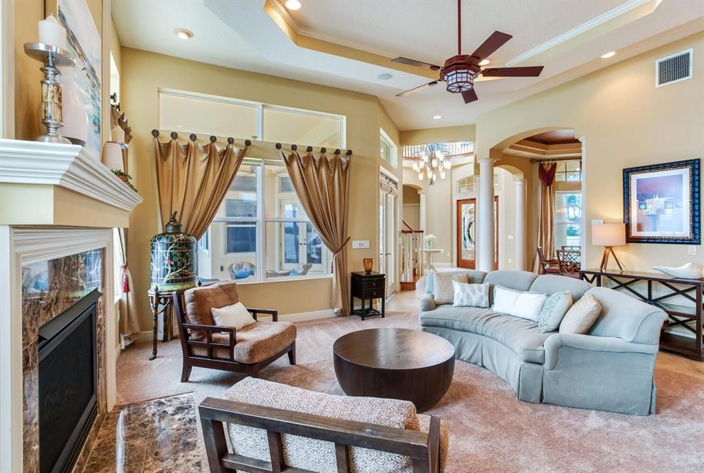 Chandelier, Interior, Living room, Recessed Lighting