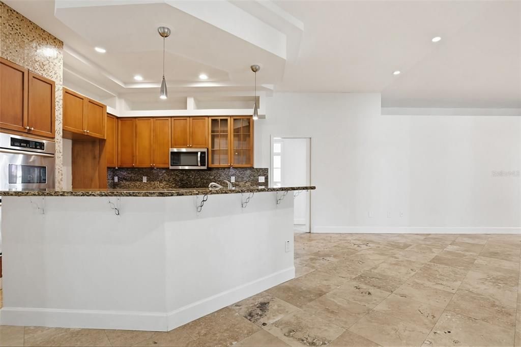 Interior, Kitchen, Pendant Lights, Recessed Lighting, Stainless Steel Appliances