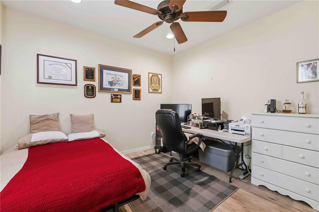 Bedroom, Home Office, Interior, Recessed Lighting, Wood Texture Flooring