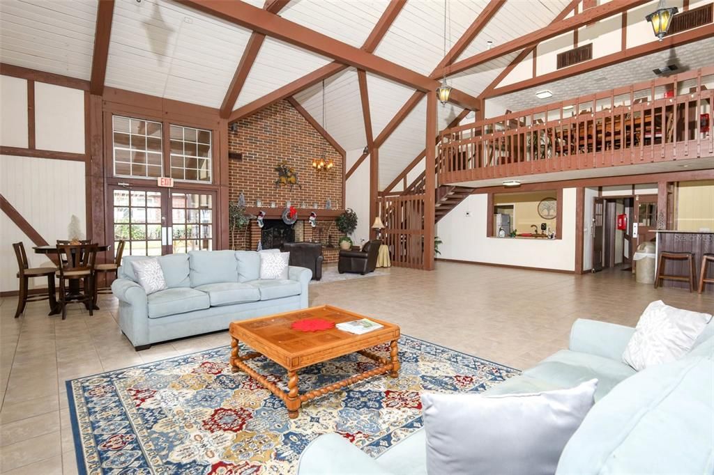 Dining room, Fireplace, Interior, Living room, Stone Walls, Wooden Beams