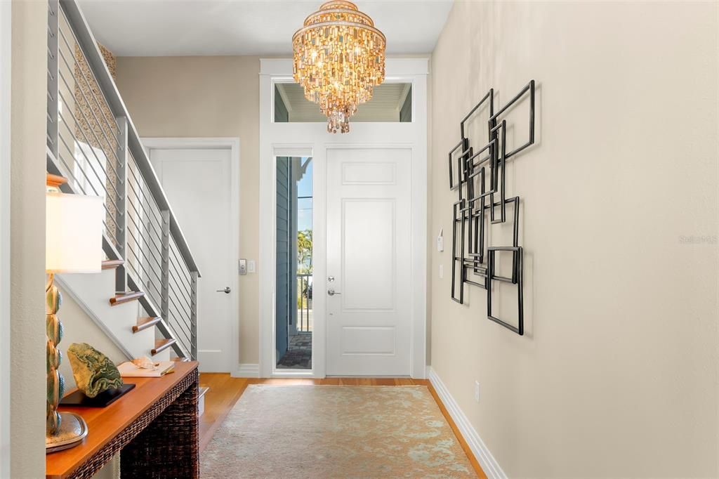 Chandelier, Interior, Wood Texture Flooring