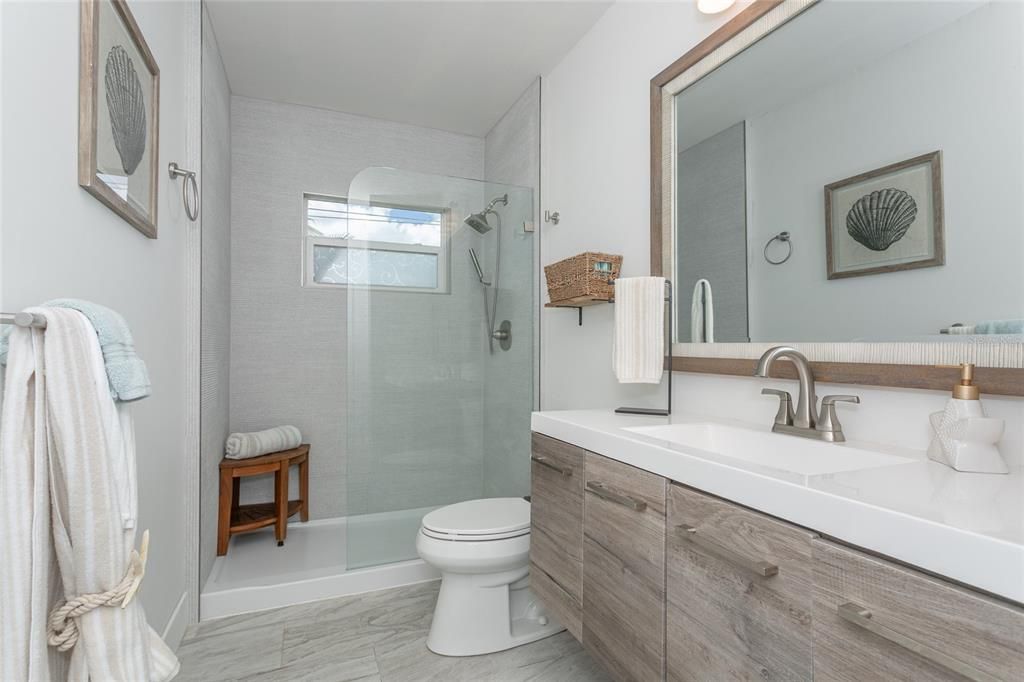 Bathroom, Glass Shower, Interior, Marble