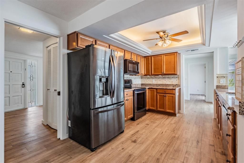 Interior, Kitchen, Wood Texture Flooring