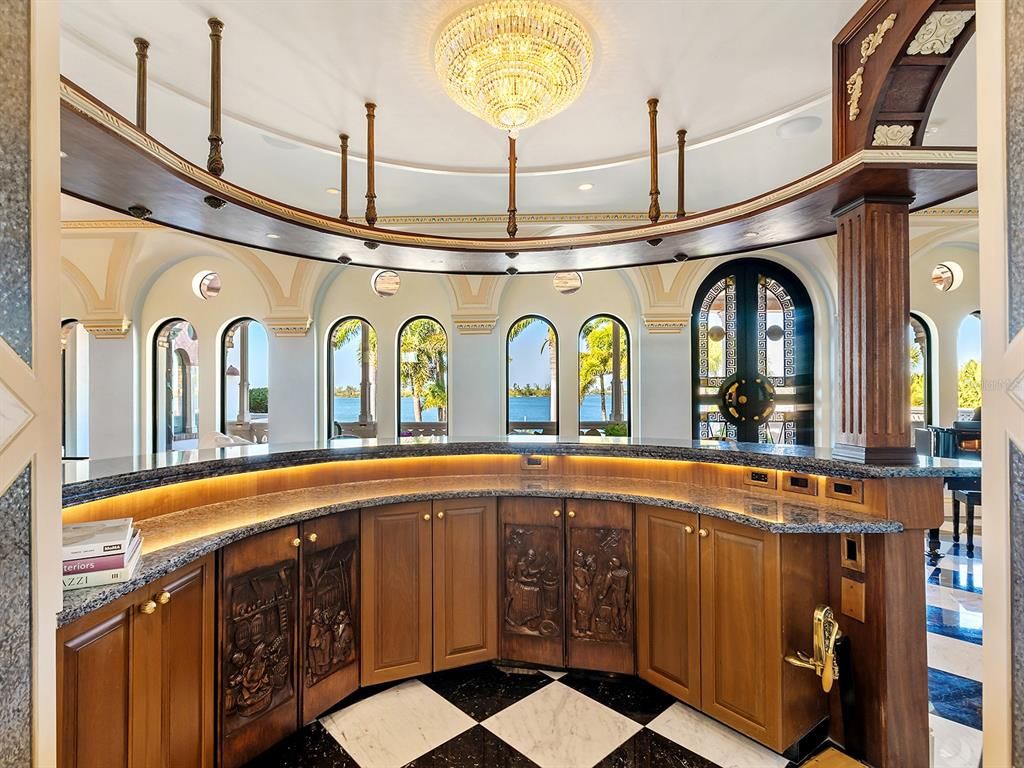 Chandelier, Interior, Marble, Recessed Lighting, Water