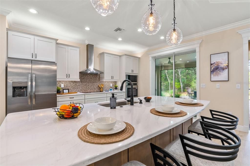 Interior, Kitchen, Pendant Lights, Recessed Lighting, Stainless Steel Appliances