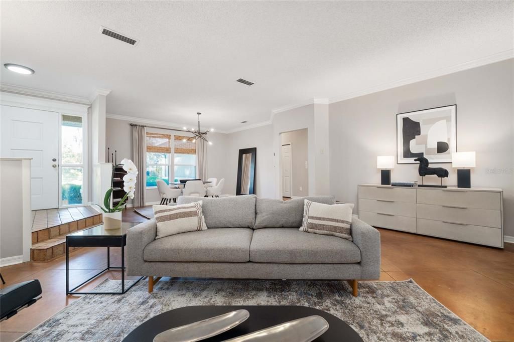 Dining room, Interior, Living room, Pendant Lights, Recessed Lighting
