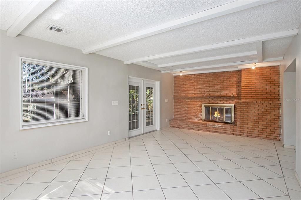 Empty room, Fireplace, Interior, Stone Walls