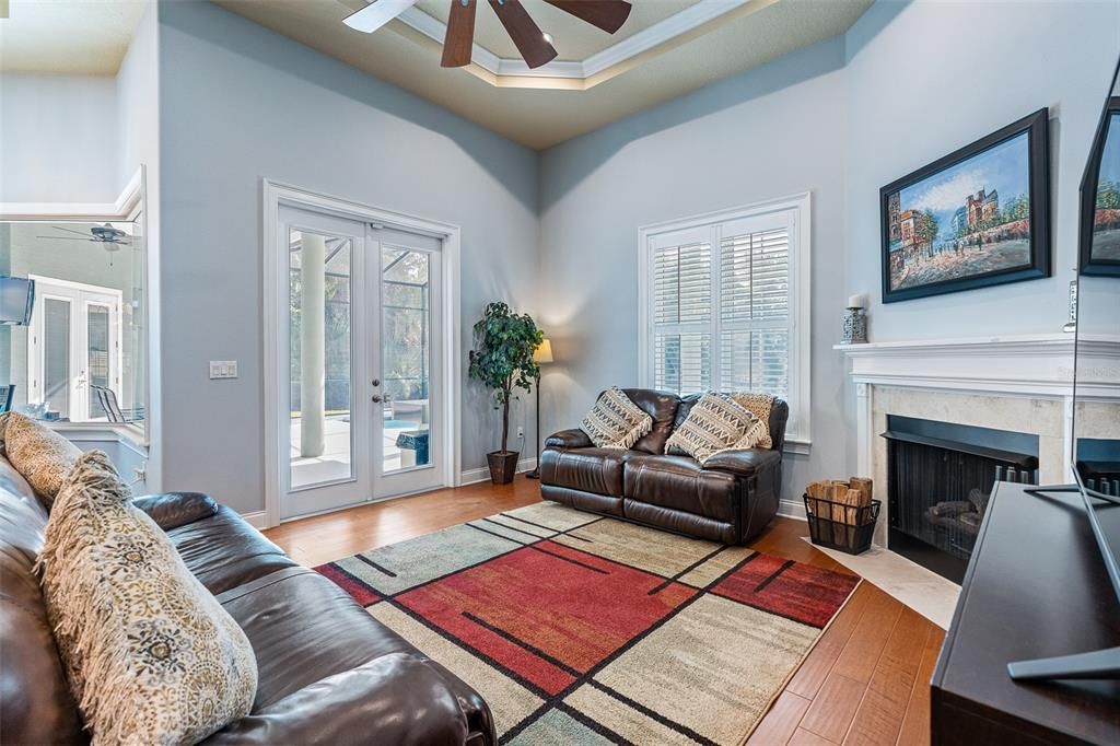 Fireplace, Interior, Living room, Wood Texture Flooring