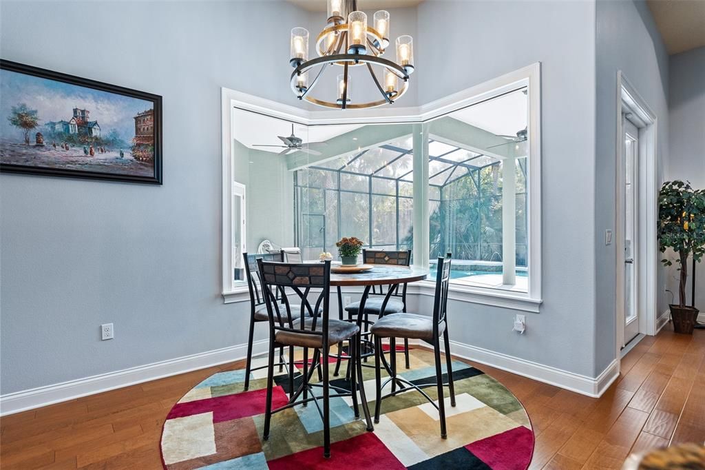 Chandelier, Dining room, Interior, Sun Room, Wood Texture Flooring