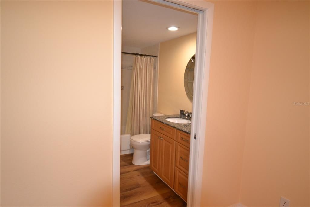 Bathroom, Interior, Recessed Lighting, Wood Texture Flooring