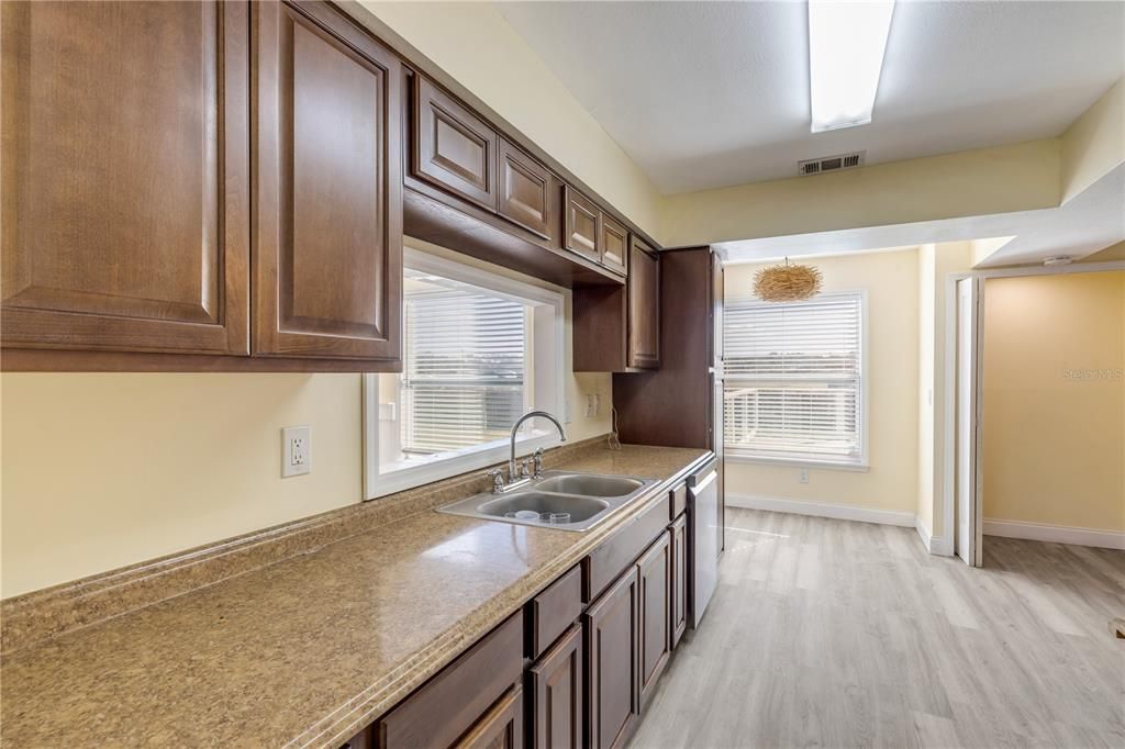 Interior, Kitchen, Wood Texture Flooring