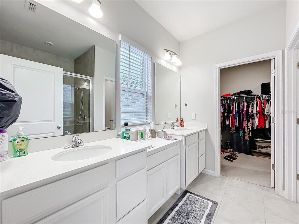 Bathroom, Dual Sink Vanities, Interior, Marble, Walk-in Closets