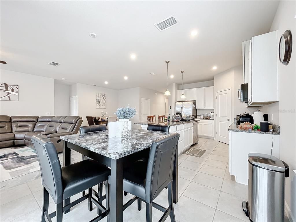 Home Theatre Room, Dining room, Interior, Kitchen, Pendant Lights, Recessed Lighting, Stainless Steel Appliances