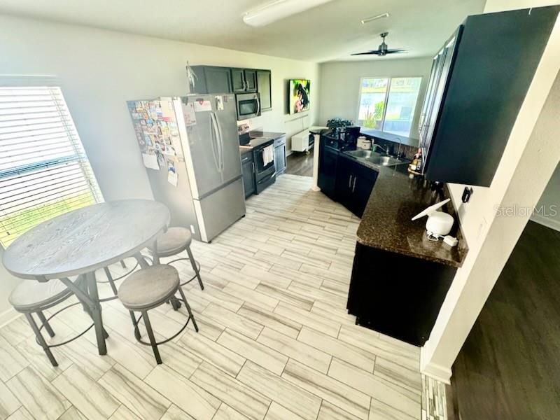 Interior, Kitchen, Wood Texture Flooring