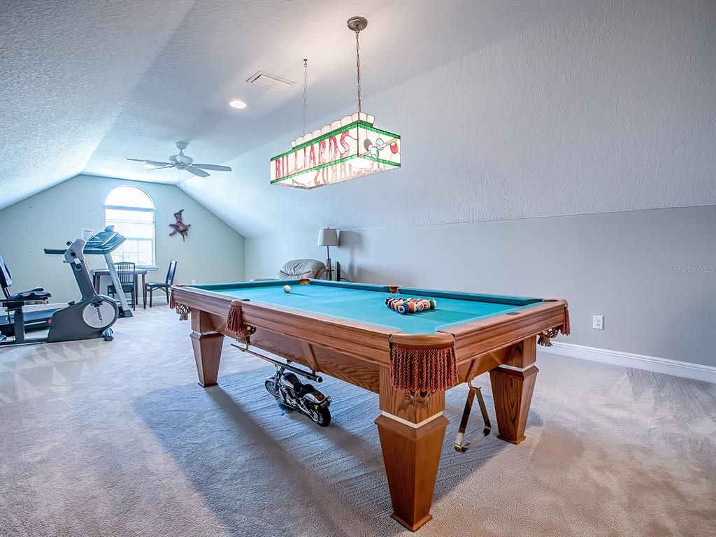 Billiard Table, Fitness Equipment, Game Room, Interior, Pendant Lights, Recessed Lighting