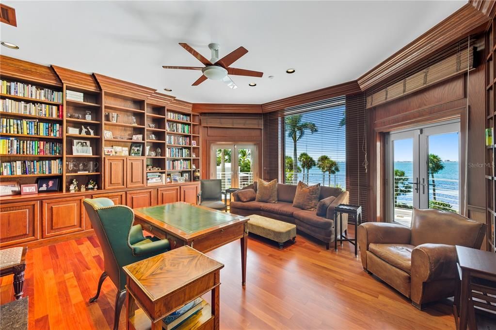 Home Office, Interior, Living room, Recessed Lighting, Water, Wood Texture Flooring