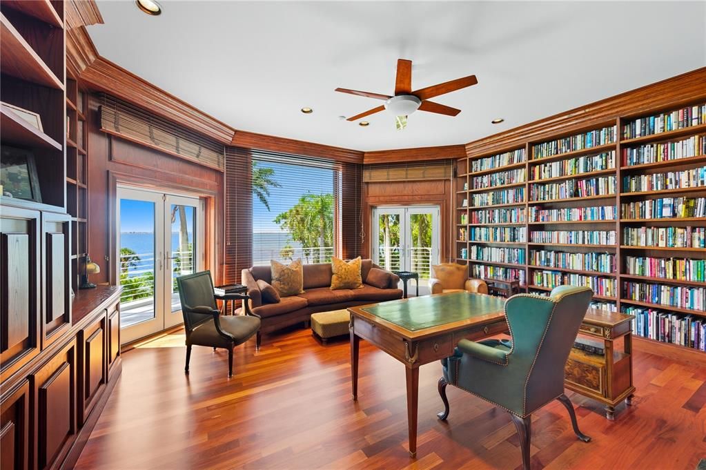 Home Office, Interior, Recessed Lighting, Water, Wood Texture Flooring