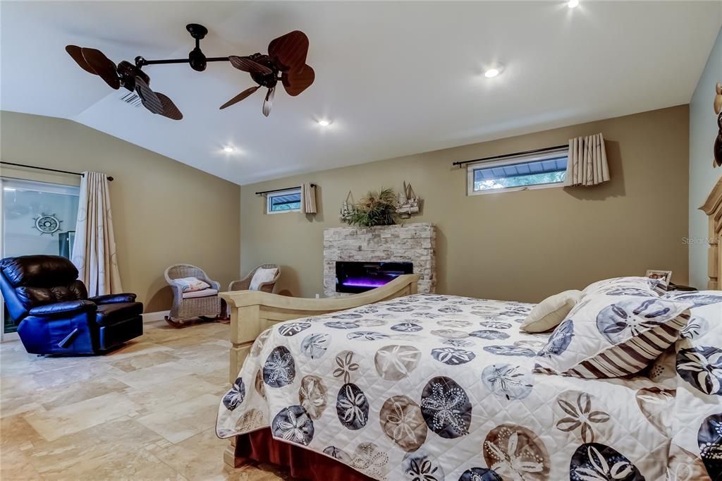 Bedroom, Fireplace, Interior, Recessed Lighting