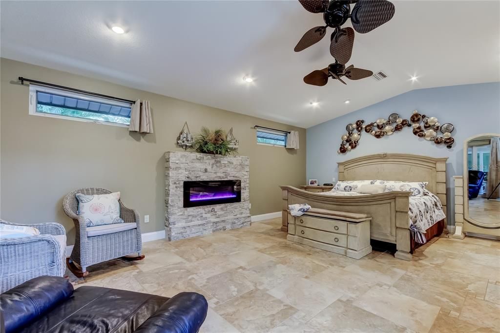 Bedroom, Fireplace, Interior, Recessed Lighting