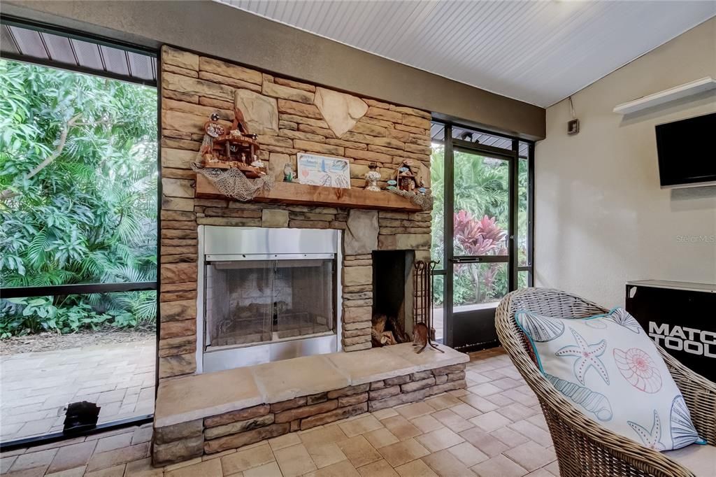 Fireplace, Interior, Stone Walls