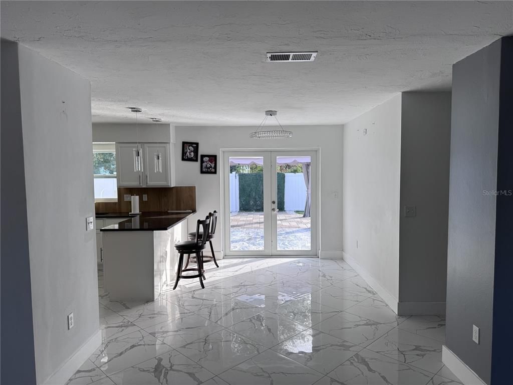 Interior, Kitchen, Marble, Pendant Lights