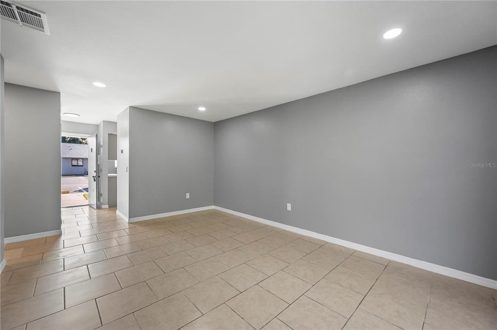 Empty room, Interior, Kitchen, Recessed Lighting