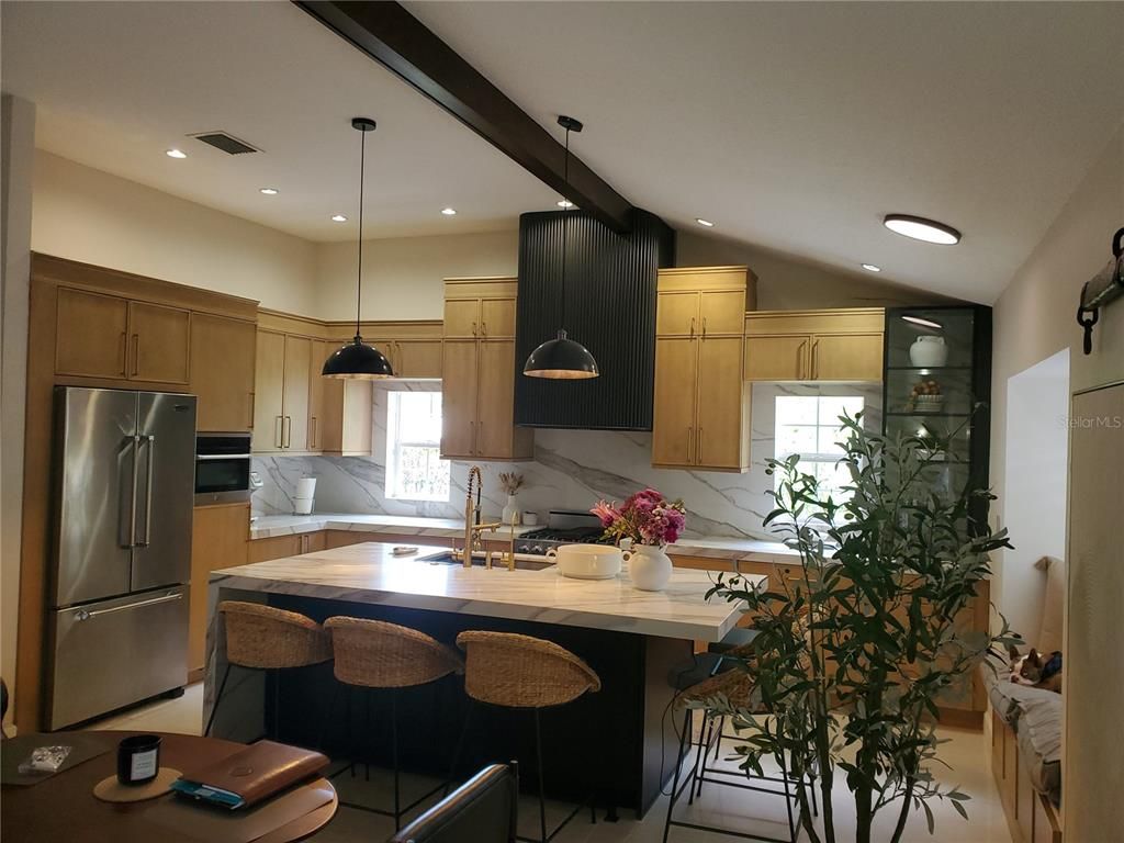 Interior, Kitchen, Pendant Lights, Recessed Lighting, Stainless Steel Appliances