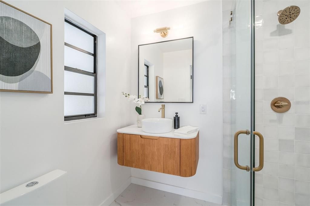 Bathroom, Glass Shower, Interior, Marble