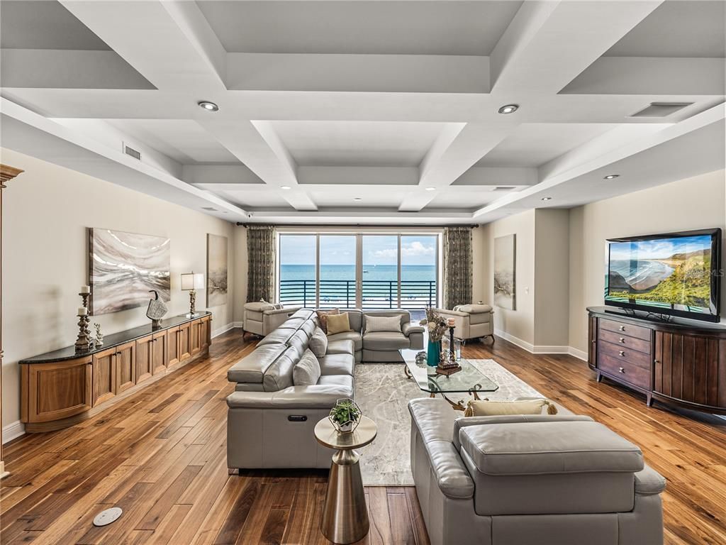 Interior, Living room, Recessed Lighting, Water, Wood Texture Flooring