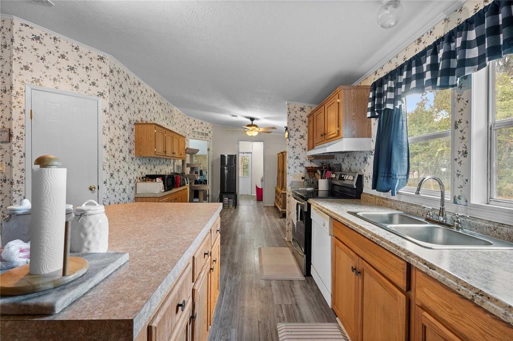 Interior, Kitchen, Wood Texture Flooring