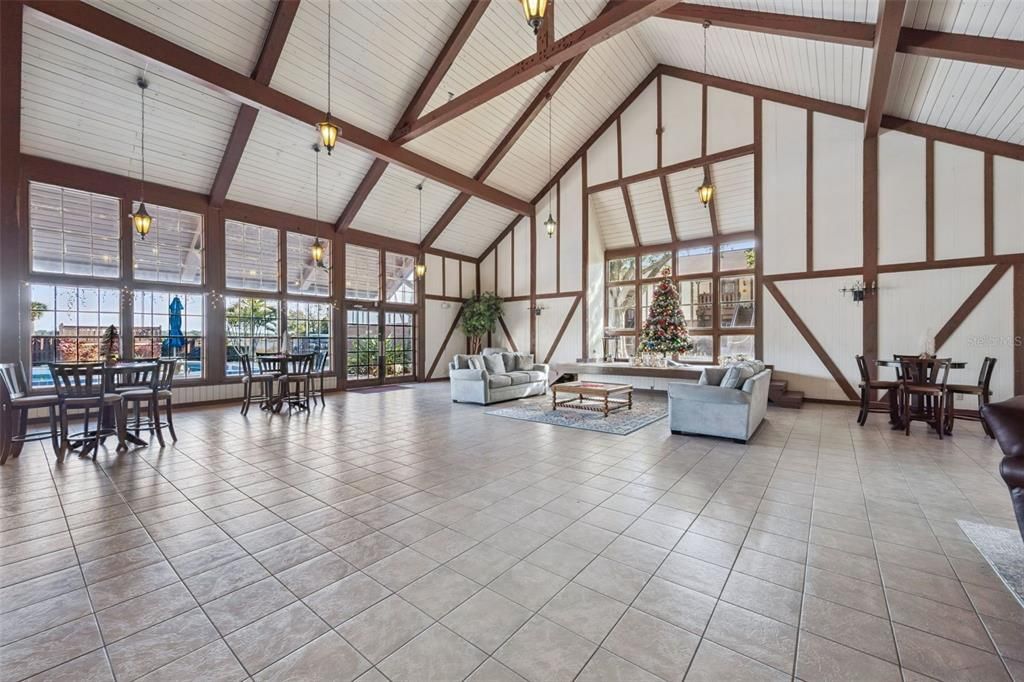 Dining room, Interior, Living room, Pendant Lights, Wooden Beams