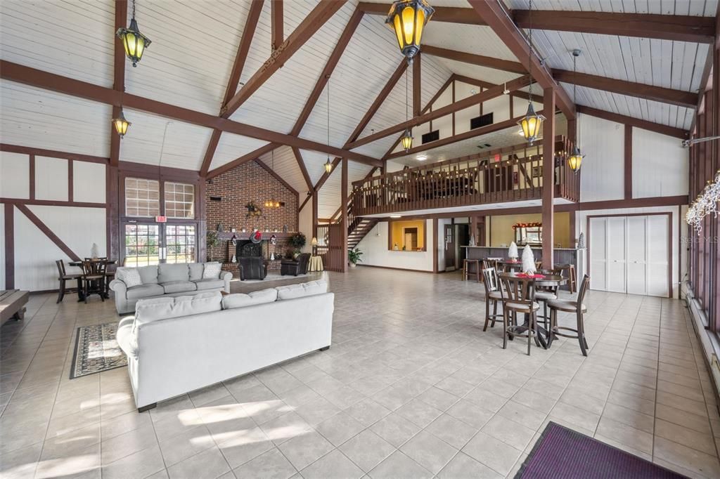 Dining room, Fireplace, Interior, Living room, Stone Walls, Wooden Beams