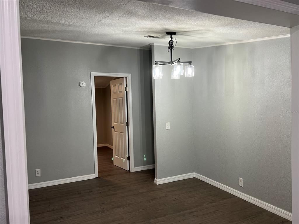 Empty room, Interior, Pendant Lights, Wood Texture Flooring