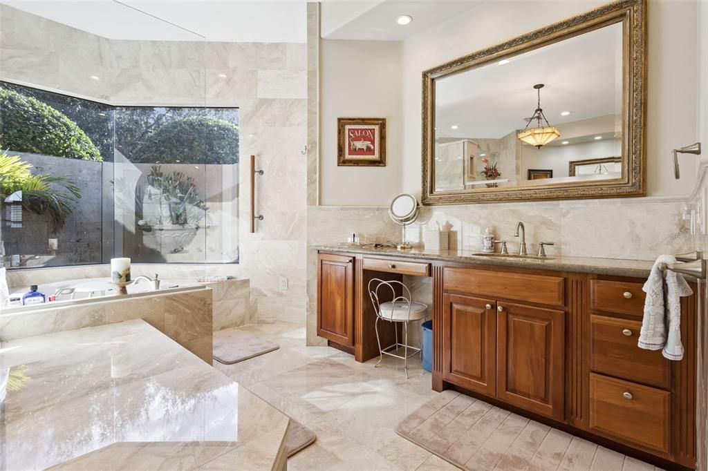 Bathroom, Dual Sink Vanities, Interior, Pendant Lights, Recessed Lighting