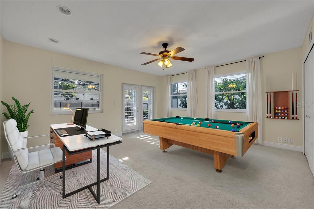 Billiard Table, Game Room, Home Office, Interior
