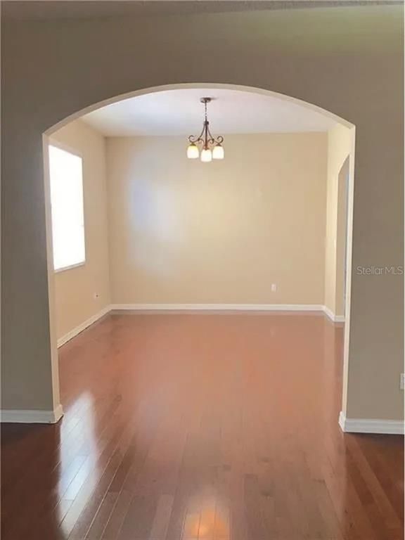 Chandelier, Empty room, Interior, Wood Texture Flooring