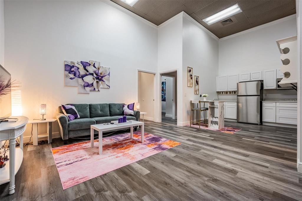 Interior, Kitchen, Living room, Wood Texture Flooring